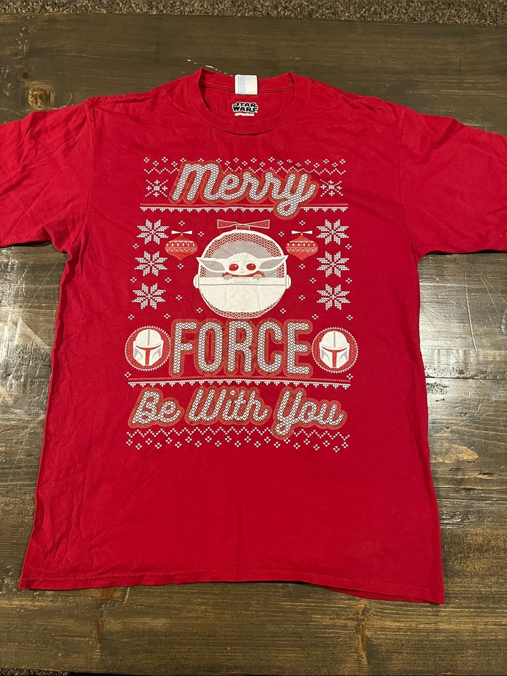 Star Wars Red 'Merry Force Be With You' Short Sleeve Tee